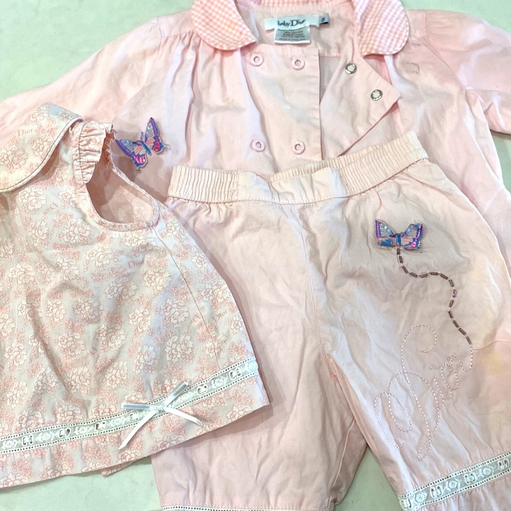 Great for the spring Make an offer on this 3 piece Authentic Baby Dior 6-9month